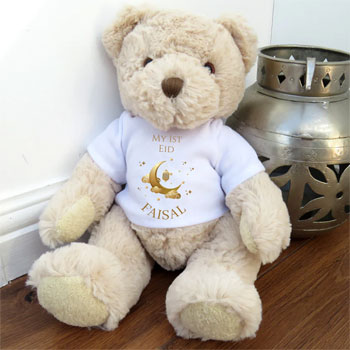 Personalised Luxury Eid Teddy Bear In Tee Shirt