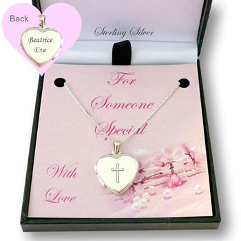 Personalised Silver Heart Locket Communion Confirmation
