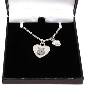 Stainless Steel Personalised Photo Upload Paw Charm Necklace